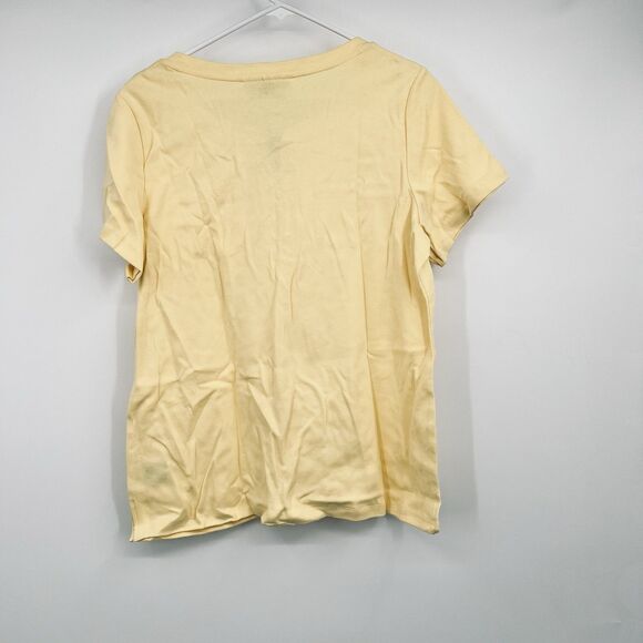 NWT Karen Scott Woman 0X Lace Up Scoop Neck Yellow Top Blouse Summer Casual - Picture 6 of 7